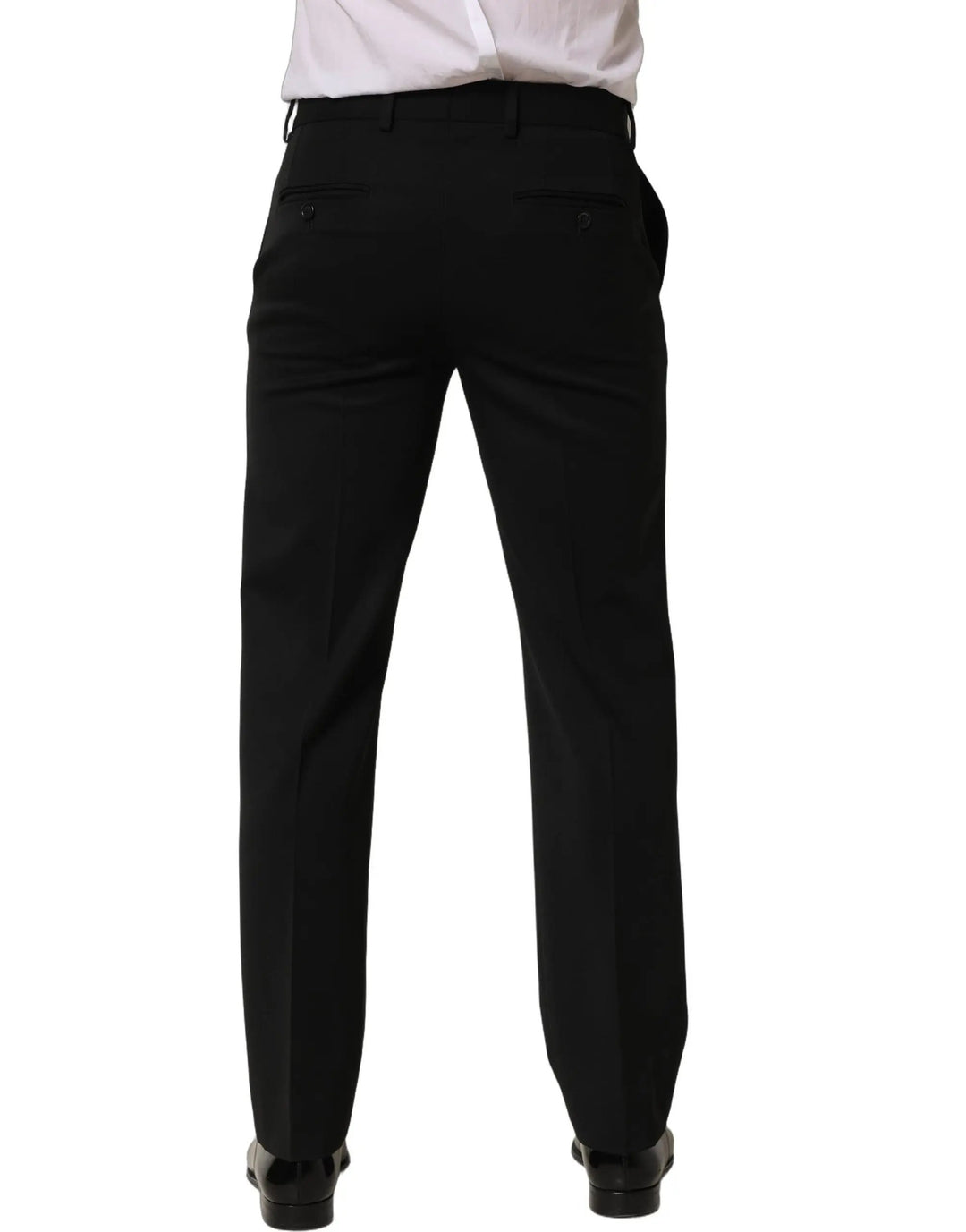 Dolce &amp; Gabbana Sample Sale | Dolce &amp; Gabbana Black Wool Tapered Men Dress Trouser Pants - | Designer outlet