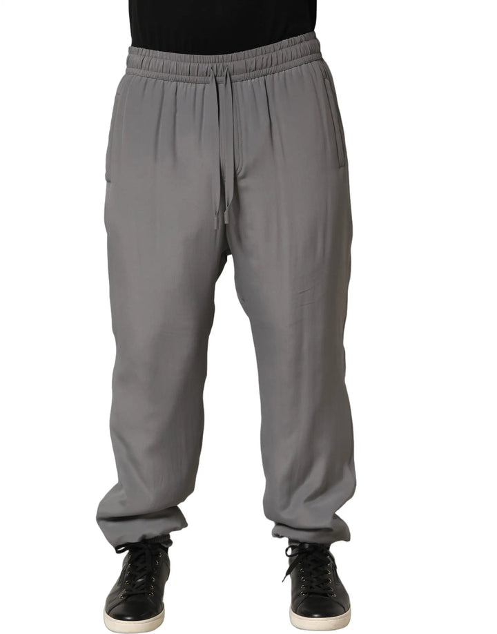 Dolce &amp; Gabbana Sample Sale | Dolce &amp; Gabbana Gray Cotton Jogger Sweatpants Trouser Pants - | Designer outlet