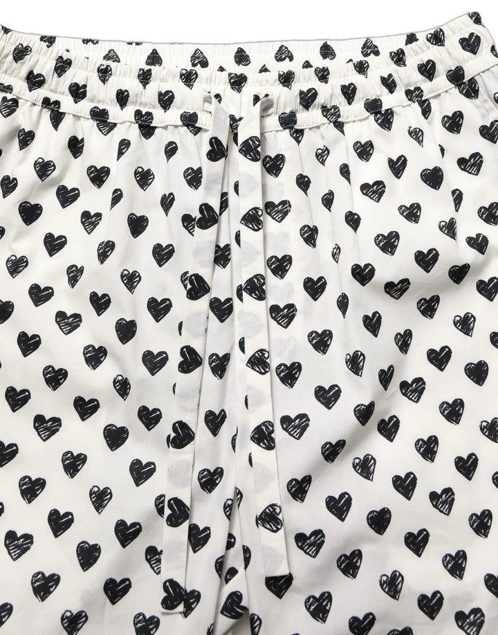 Dolce &amp; Gabbana Sample Sale | Dolce &amp; Gabbana White Graphic Heart Print Men Trousers Pants - | Designer outlet