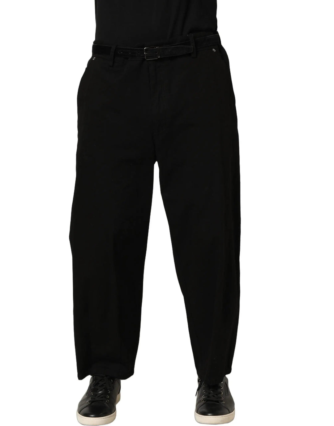 Dolce & Gabbana Sample Sale | Dolce & Gabbana Black Mid Waist Straight Men Trouser Pants - | Designer outlet