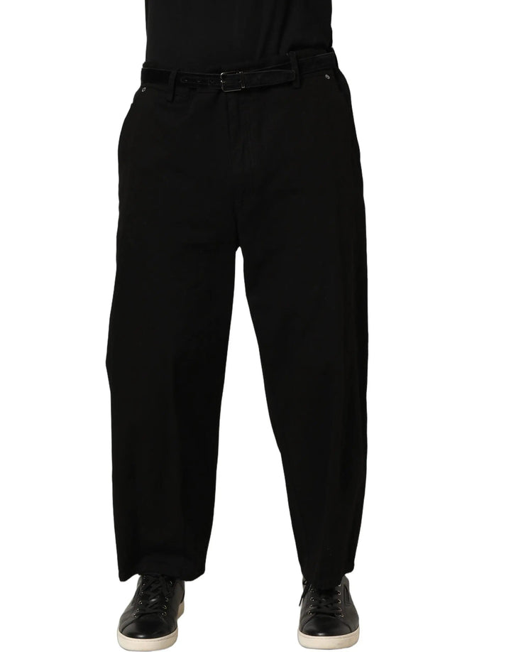 Dolce &amp; Gabbana Sample Sale | Dolce &amp; Gabbana Black Mid Waist Straight Men Trouser Pants - | Designer outlet