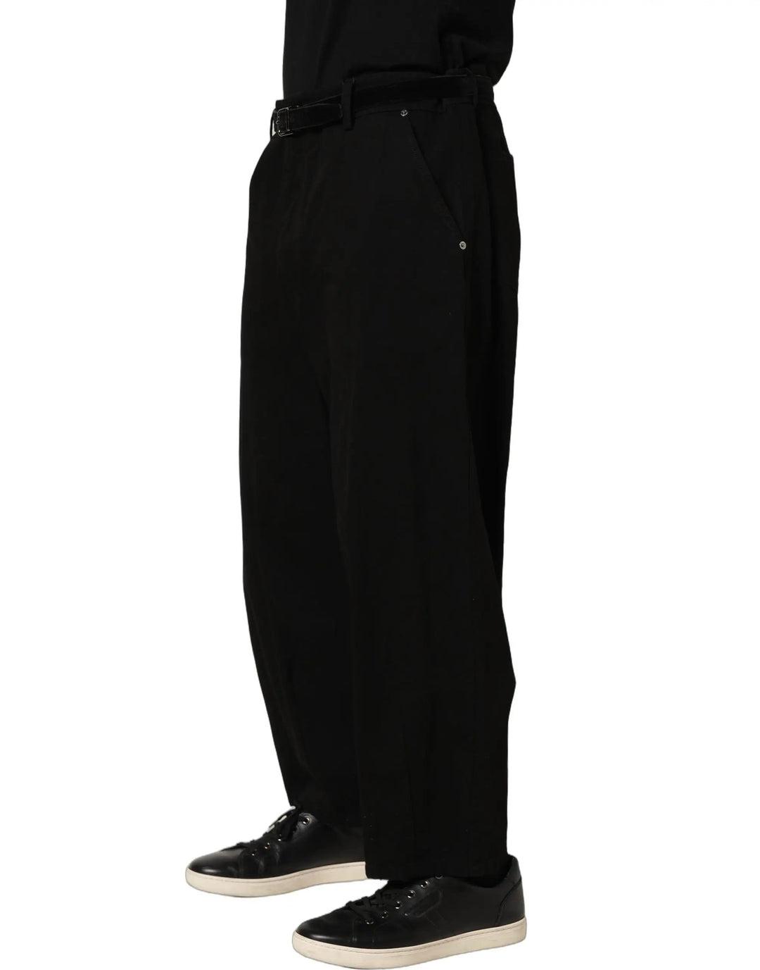 Dolce &amp; Gabbana Sample Sale | Dolce &amp; Gabbana Black Mid Waist Straight Men Trouser Pants - | Designer outlet