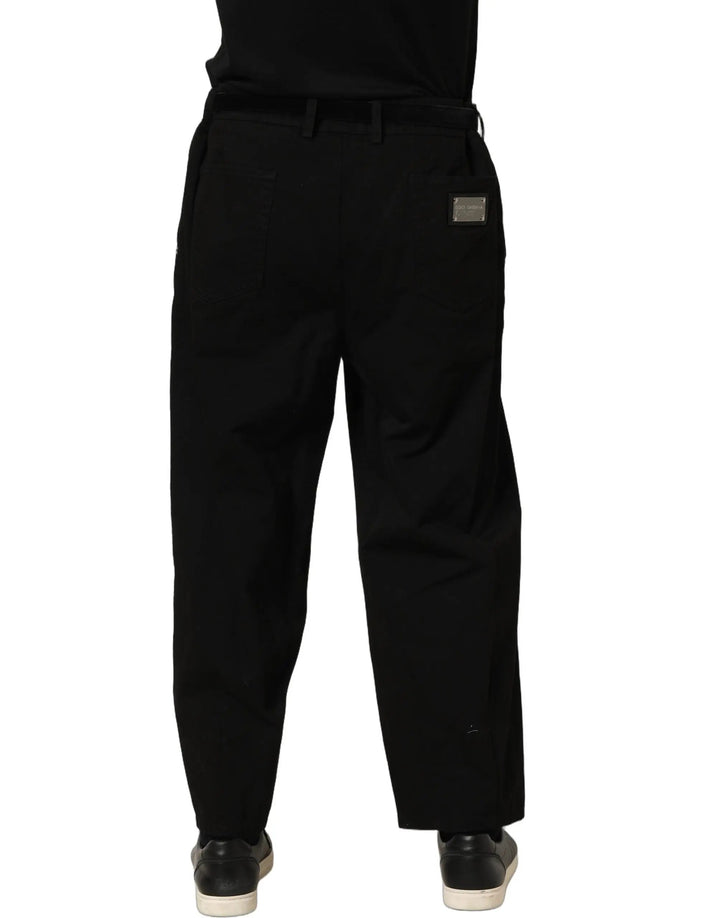 Dolce &amp; Gabbana Sample Sale | Dolce &amp; Gabbana Black Mid Waist Straight Men Trouser Pants - | Designer outlet