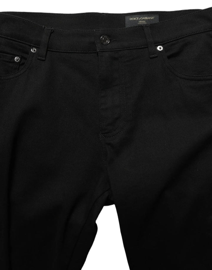 Dolce &amp; Gabbana Sample Sale | Dolce &amp; Gabbana Black Cotton Stretch Skinny Men Denim Jeans - | Designer outlet
