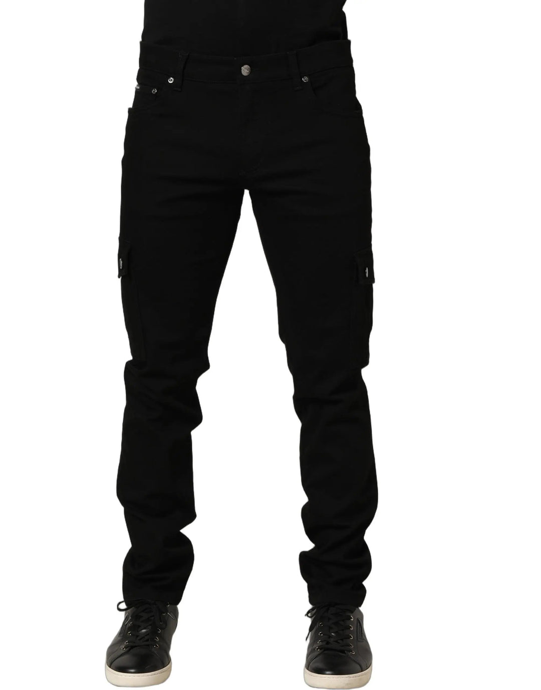 Dolce &amp; Gabbana Sample Sale | Dolce &amp; Gabbana Black Cotton Stretch Skinny Men Denim Jeans - | Designer outlet
