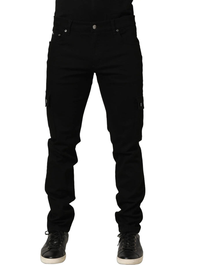 Dolce &amp; Gabbana Sample Sale | Dolce &amp; Gabbana Black Cotton Stretch Skinny Men Denim Jeans - | Designer outlet