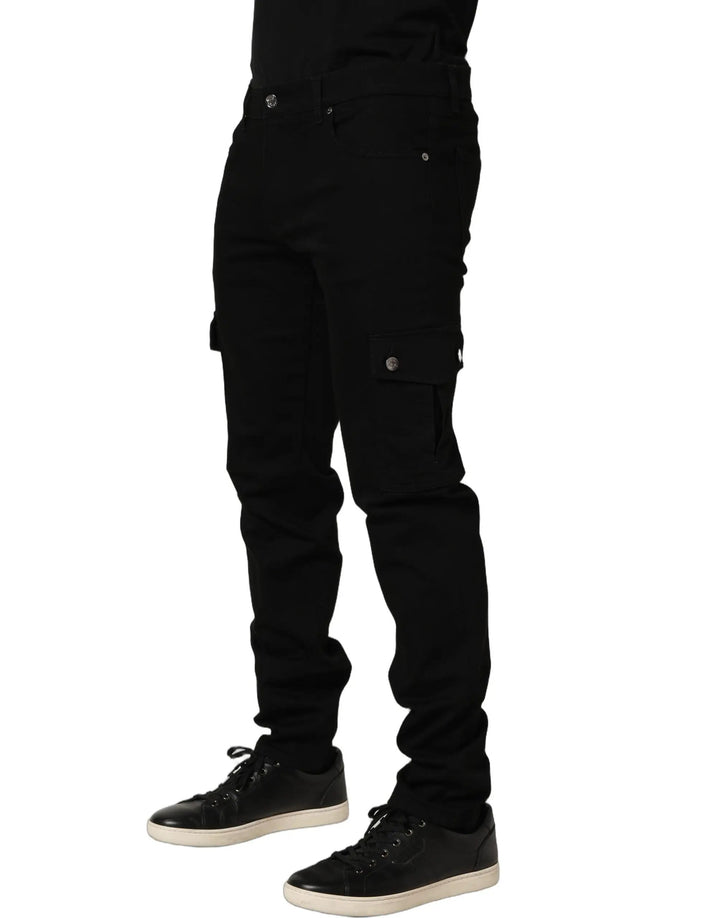 Dolce &amp; Gabbana Sample Sale | Dolce &amp; Gabbana Black Cotton Stretch Skinny Men Denim Jeans - | Designer outlet