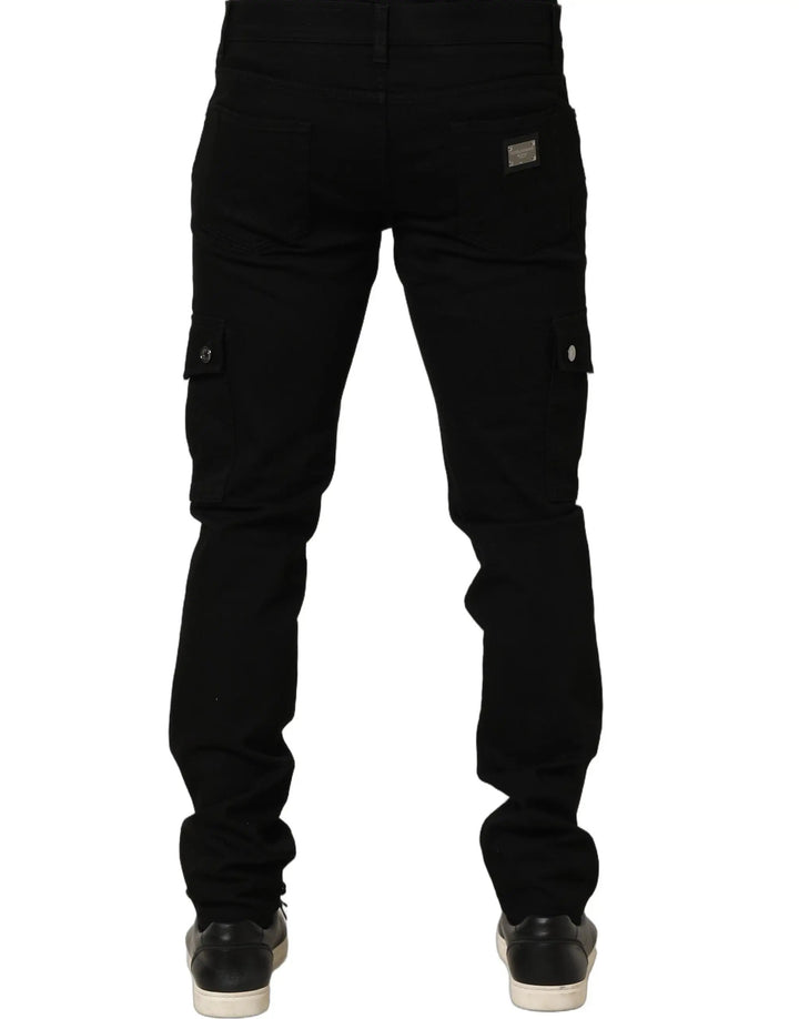Dolce &amp; Gabbana Sample Sale | Dolce &amp; Gabbana Black Cotton Stretch Skinny Men Denim Jeans - | Designer outlet