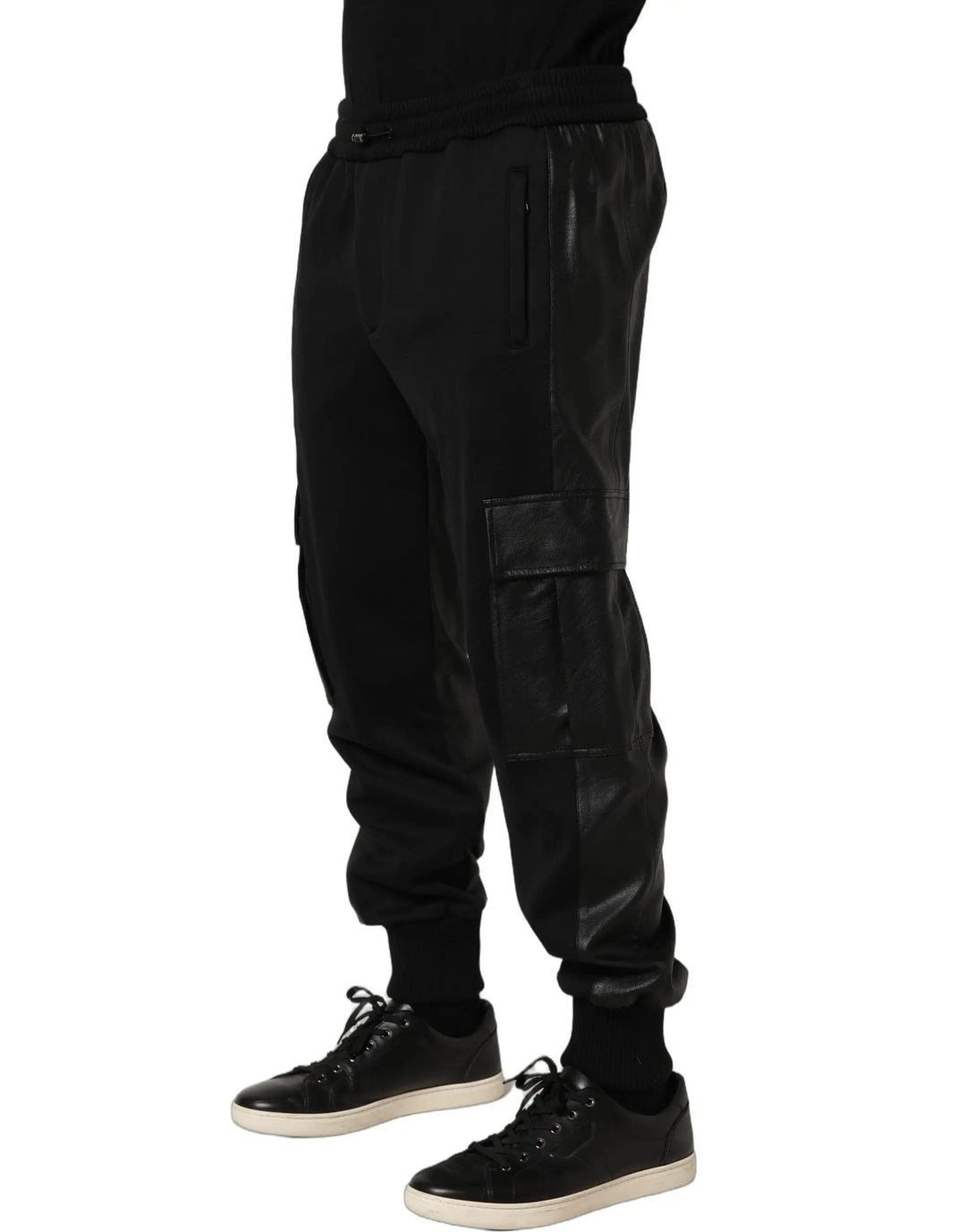 Dolce &amp; Gabbana Sample Sale | Dolce &amp; Gabbana Black Mid Waist Cargo Jogger Sweatpants Pants - | Designer outlet