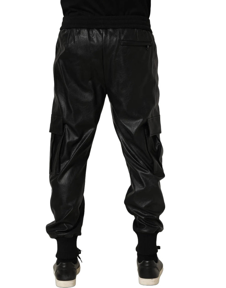 Dolce &amp; Gabbana Sample Sale | Dolce &amp; Gabbana Black Mid Waist Cargo Jogger Sweatpants Pants - | Designer outlet