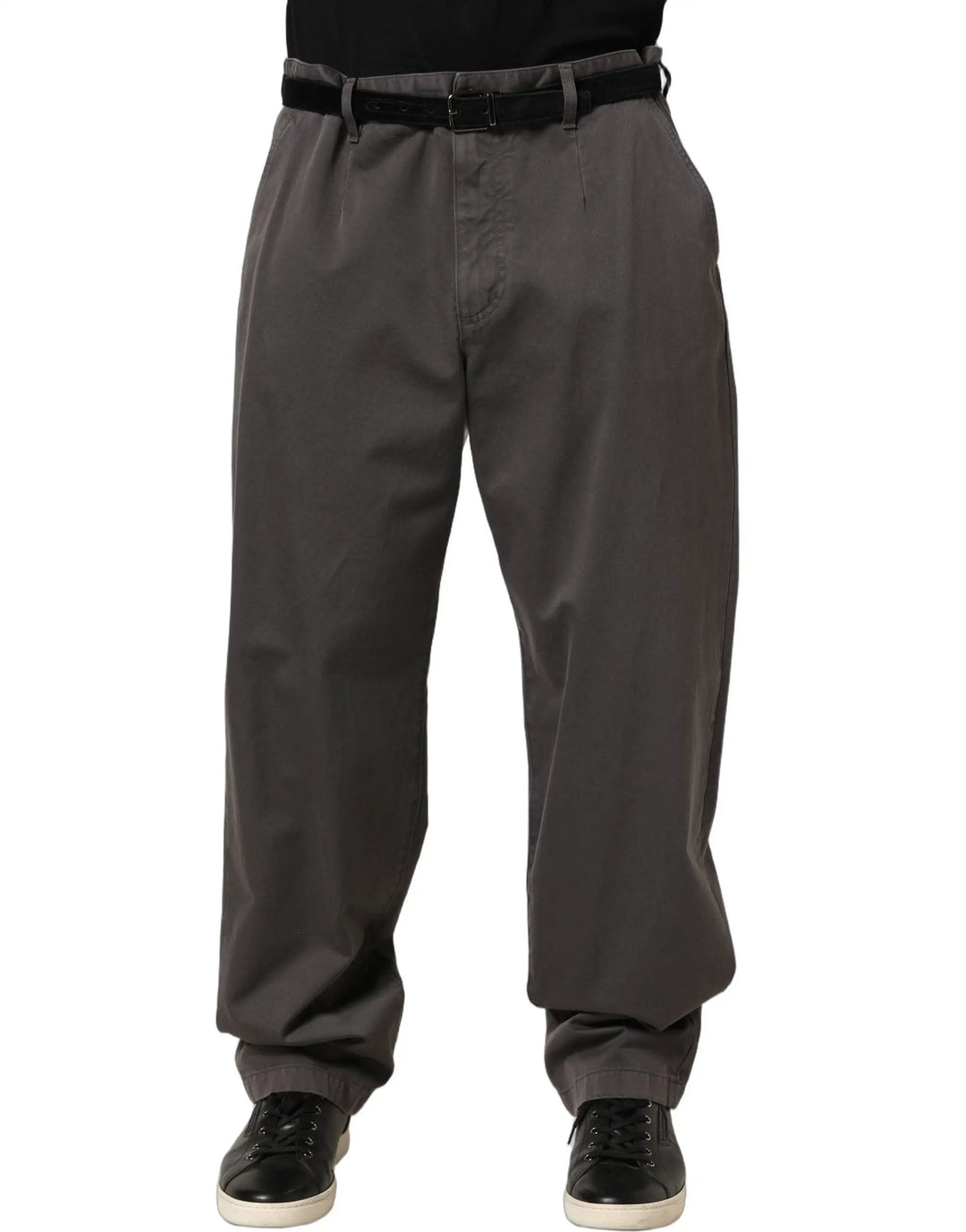 Dolce & Gabbana Sample Sale | Dolce & Gabbana Dark Gray MidWaist Straight Men Trouser Pants - | Designer outlet