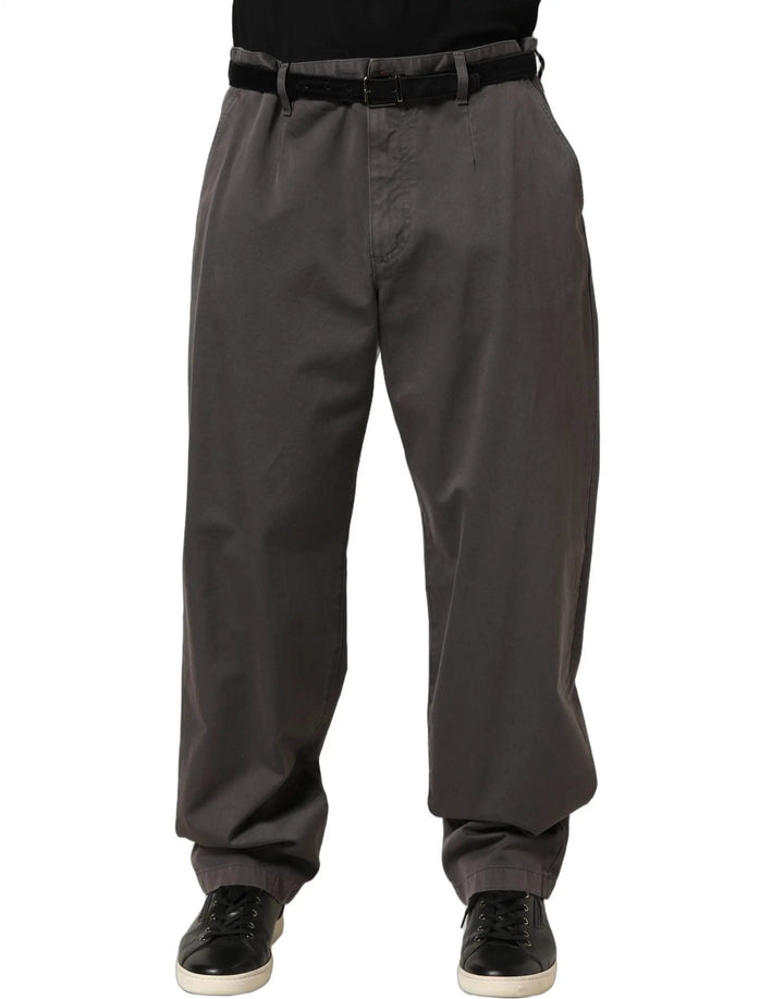 Dolce &amp; Gabbana Sample Sale | Dolce &amp; Gabbana Dark Gray MidWaist Straight Men Trouser Pants - | Designer outlet