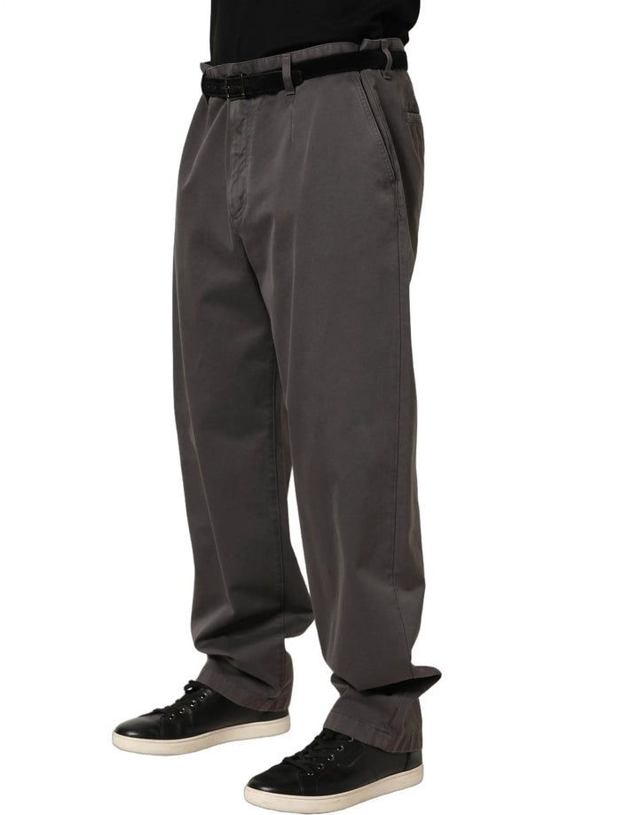 Dolce &amp; Gabbana Sample Sale | Dolce &amp; Gabbana Dark Gray MidWaist Straight Men Trouser Pants - | Designer outlet