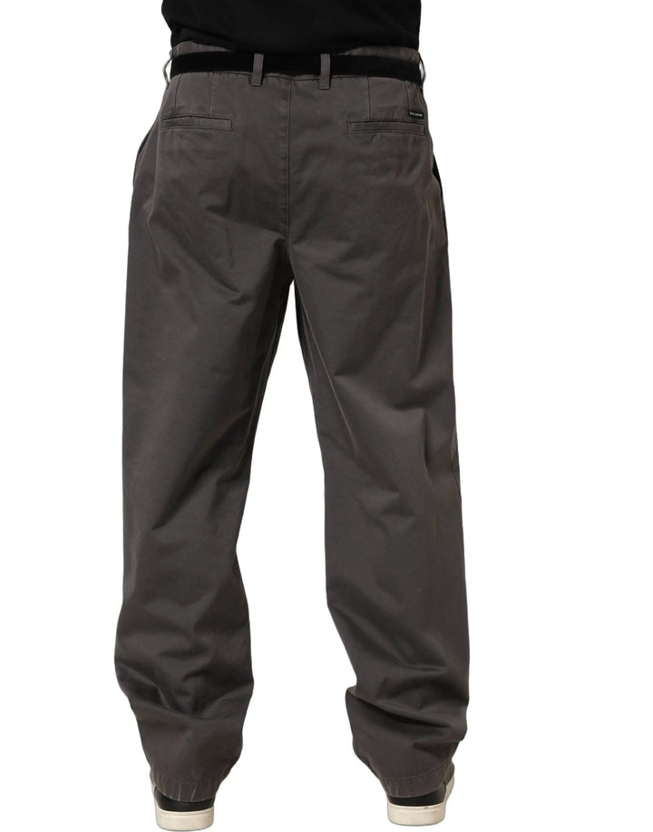Dolce &amp; Gabbana Sample Sale | Dolce &amp; Gabbana Dark Gray MidWaist Straight Men Trouser Pants - | Designer outlet