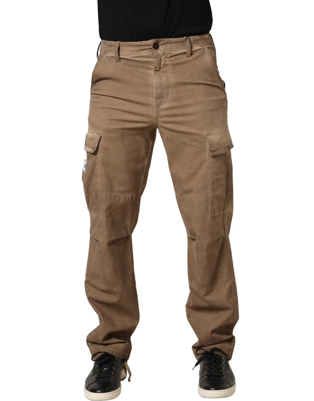 Dolce & Gabbana Sample Sale | Dolce & Gabbana Brown Mid Waist Cargo Straight Trouser Pants - | Designer outlet