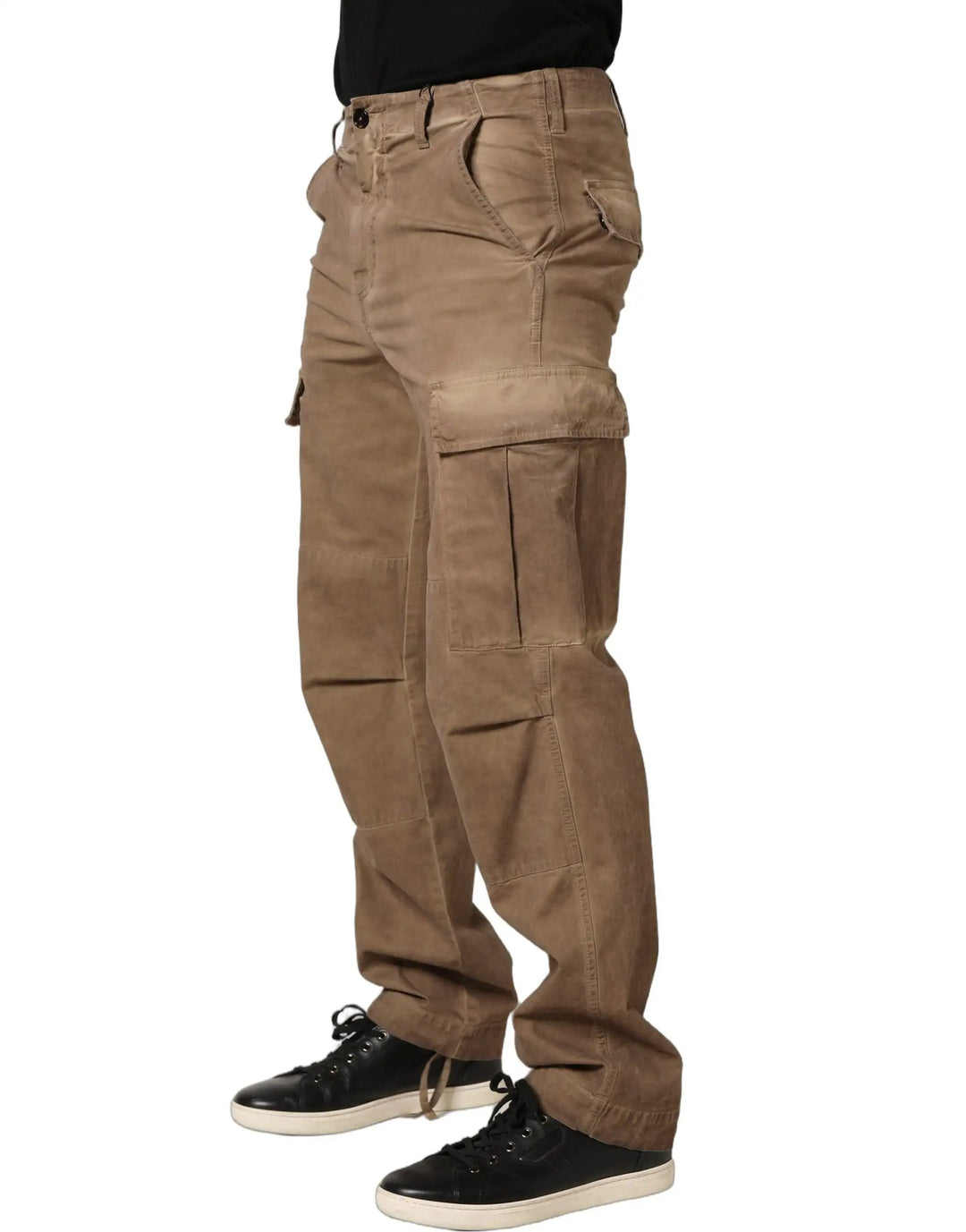 Dolce &amp; Gabbana Sample Sale | Dolce &amp; Gabbana Brown Mid Waist Cargo Straight Trouser Pants - | Designer outlet