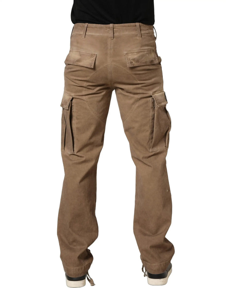 Dolce &amp; Gabbana Sample Sale | Dolce &amp; Gabbana Brown Mid Waist Cargo Straight Trouser Pants - | Designer outlet