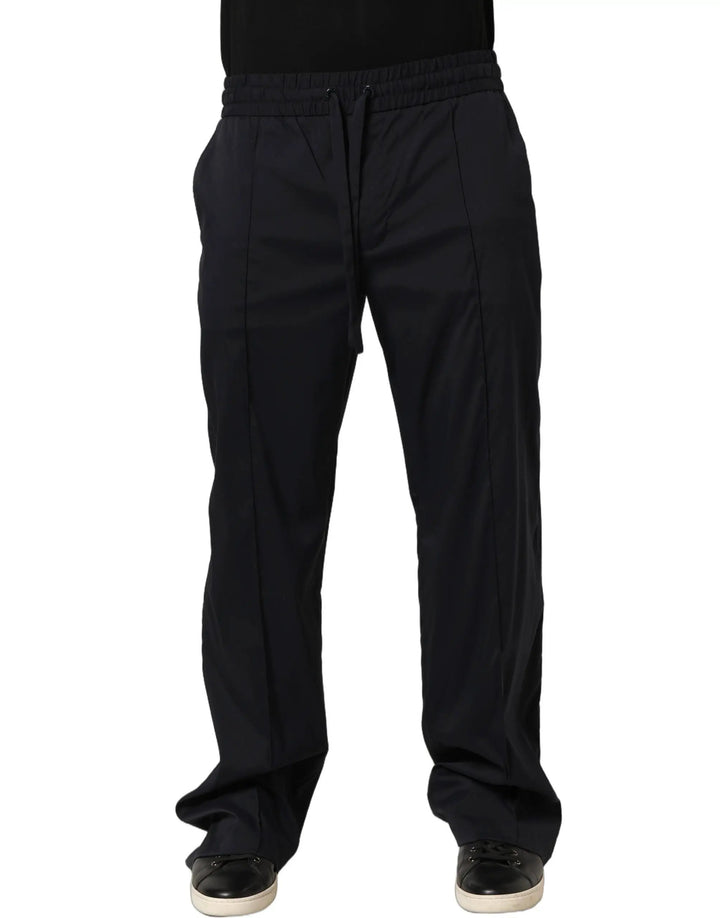 Dolce &amp; Gabbana Sample Sale | Dolce &amp; Gabbana Black Nylon Straight Jogger Sweatpants Pants - | Designer outlet