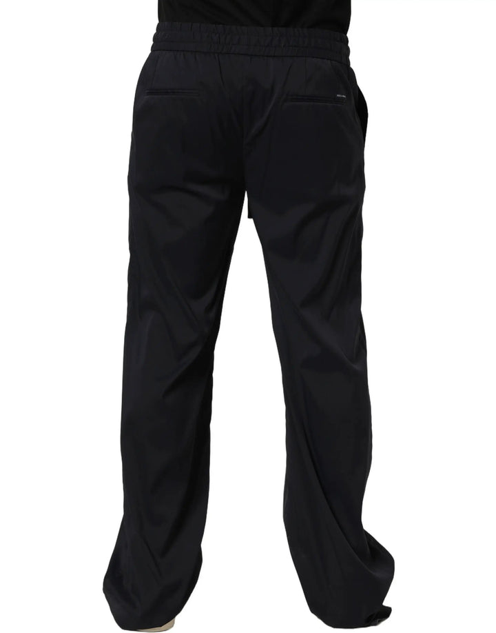 Dolce &amp; Gabbana Sample Sale | Dolce &amp; Gabbana Black Nylon Straight Jogger Sweatpants Pants - | Designer outlet