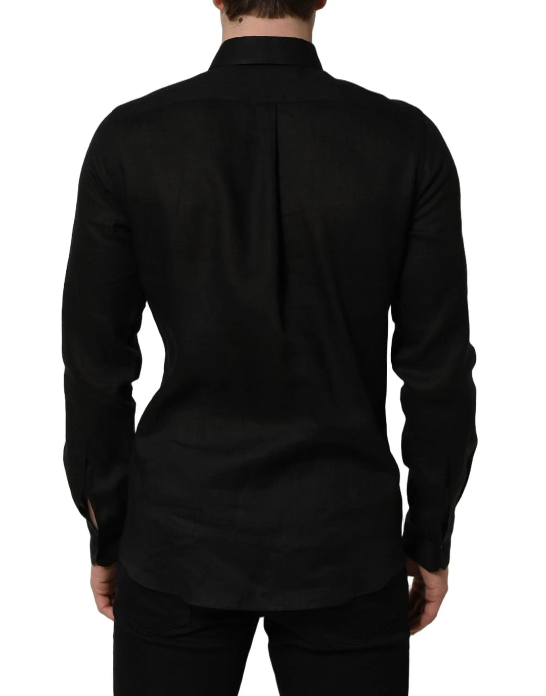 Dolce &amp; Gabbana Sample Sale | Dolce &amp; Gabbana Black MARTINI Long Sleeves Linen Dess Shirt - | Designer outlet