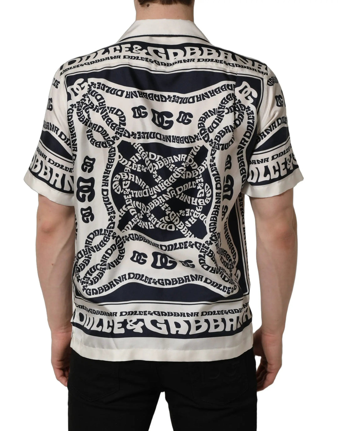 Dolce &amp; Gabbana Sample Sale | Dolce &amp; Gabbana Black White Logo Bandana Short Sleeves Shirt - | Designer outlet