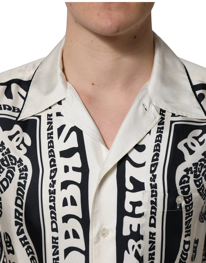 Dolce &amp; Gabbana Sample Sale | Dolce &amp; Gabbana Black White Logo Bandana Short Sleeves Shirt - | Designer outlet