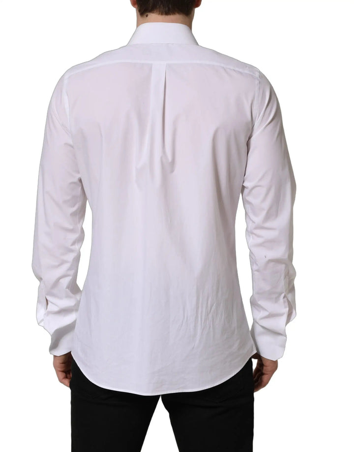 Dolce &amp; Gabbana Sample Sale | Dolce &amp; Gabbana White MARTINI Long Sleeves Men Dress Shirt - | Designer outlet
