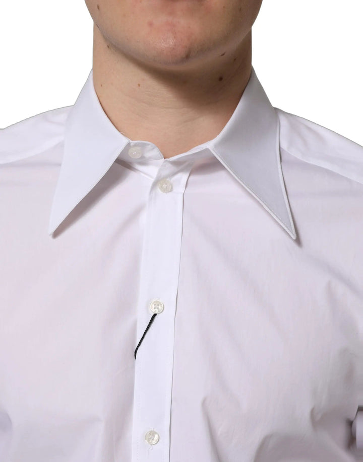 Dolce &amp; Gabbana Sample Sale | Dolce &amp; Gabbana White MARTINI Long Sleeves Men Dress Shirt - | Designer outlet