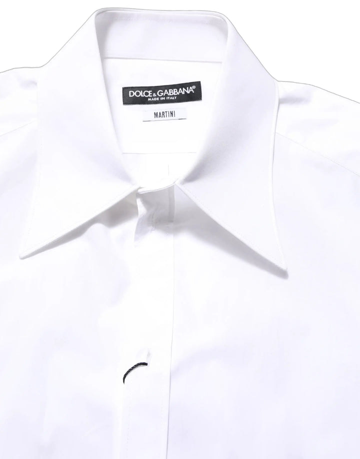 Dolce &amp; Gabbana Sample Sale | Dolce &amp; Gabbana White MARTINI Long Sleeves Men Dress Shirt - | Designer outlet