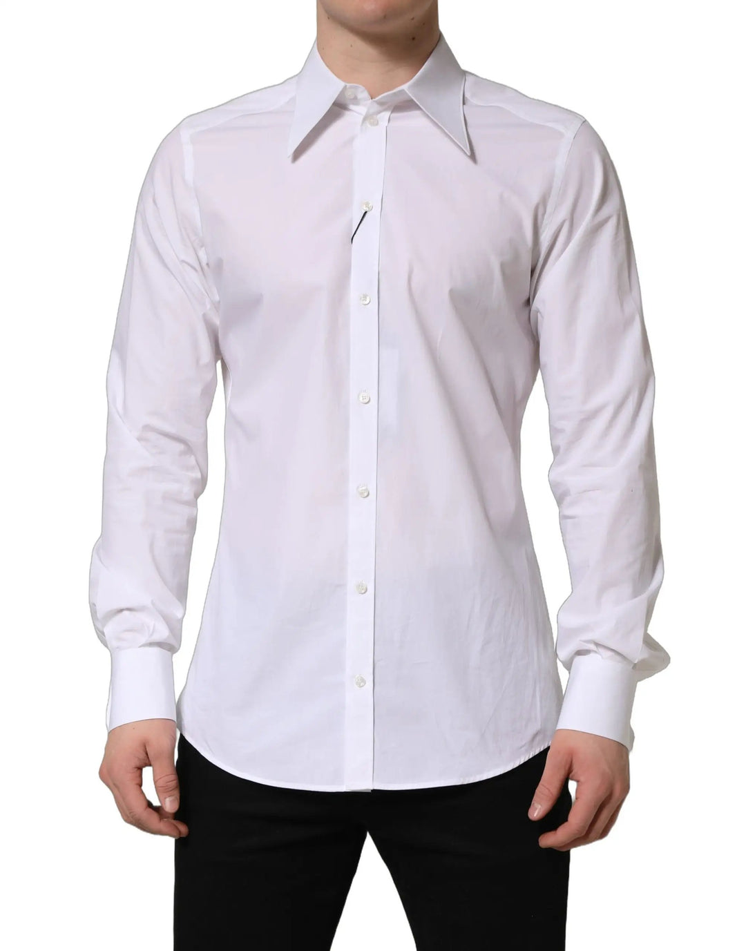 Dolce & Gabbana Sample Sale | Dolce & Gabbana White MARTINI Long Sleeves Men Dress Shirt - | Designer outlet