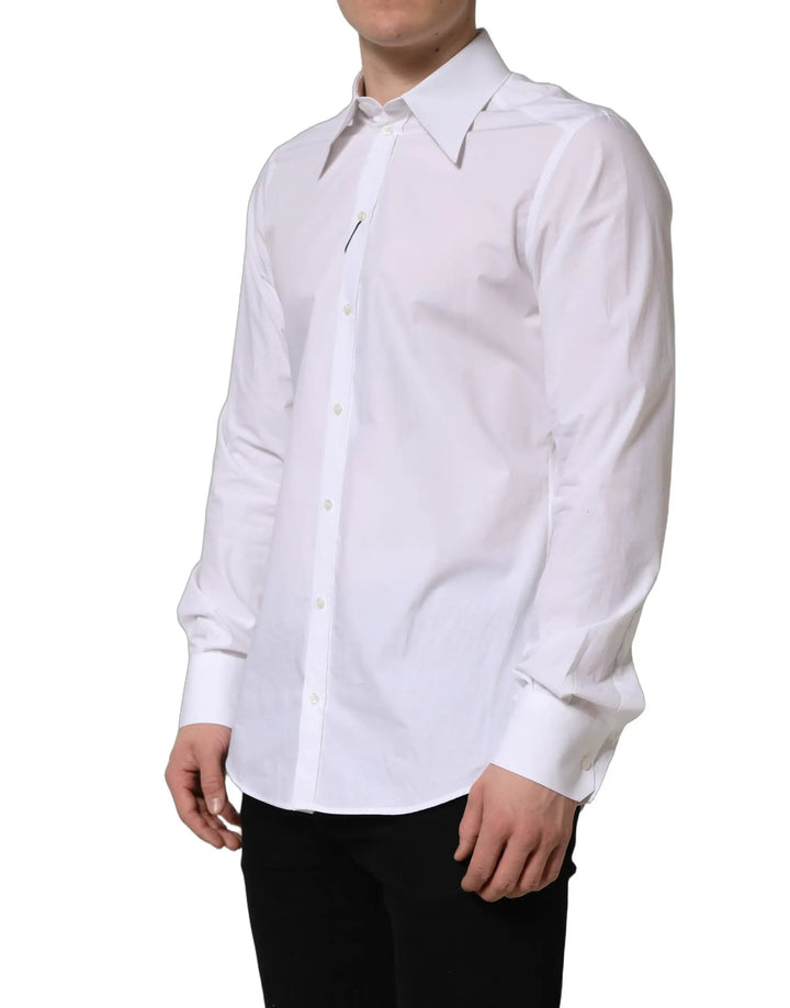 Dolce &amp; Gabbana Sample Sale | Dolce &amp; Gabbana White MARTINI Long Sleeves Men Dress Shirt - | Designer outlet