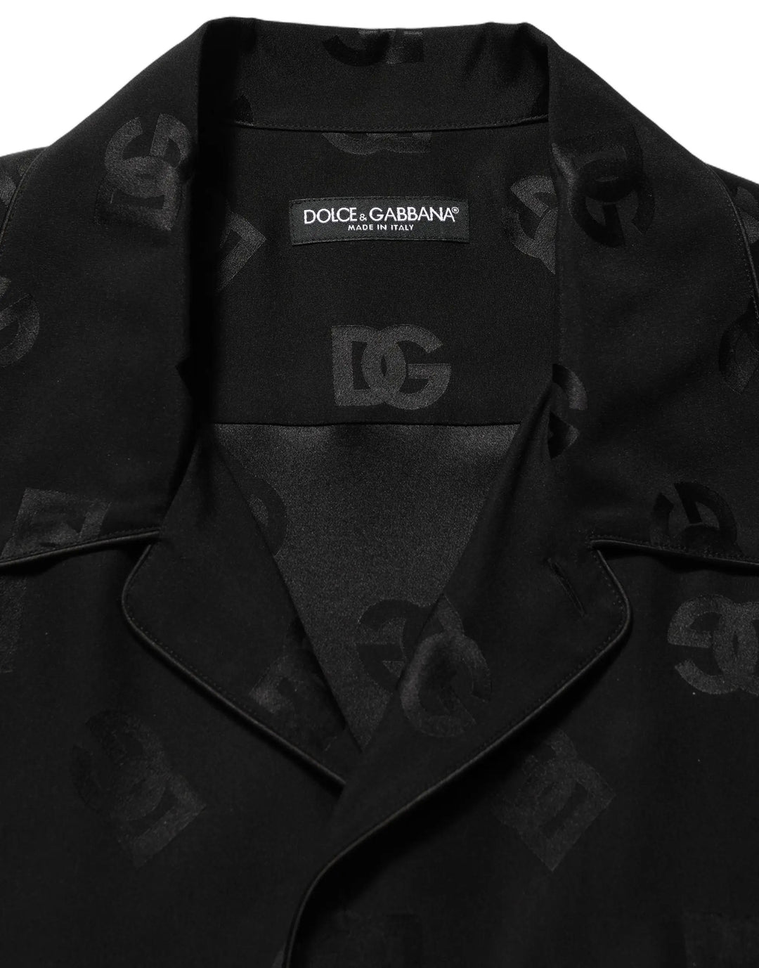 Dolce &amp; Gabbana Sample Sale | Dolce &amp; Gabbana Black Logo Monogram Short Sleeves Men Shirt - | Designer outlet