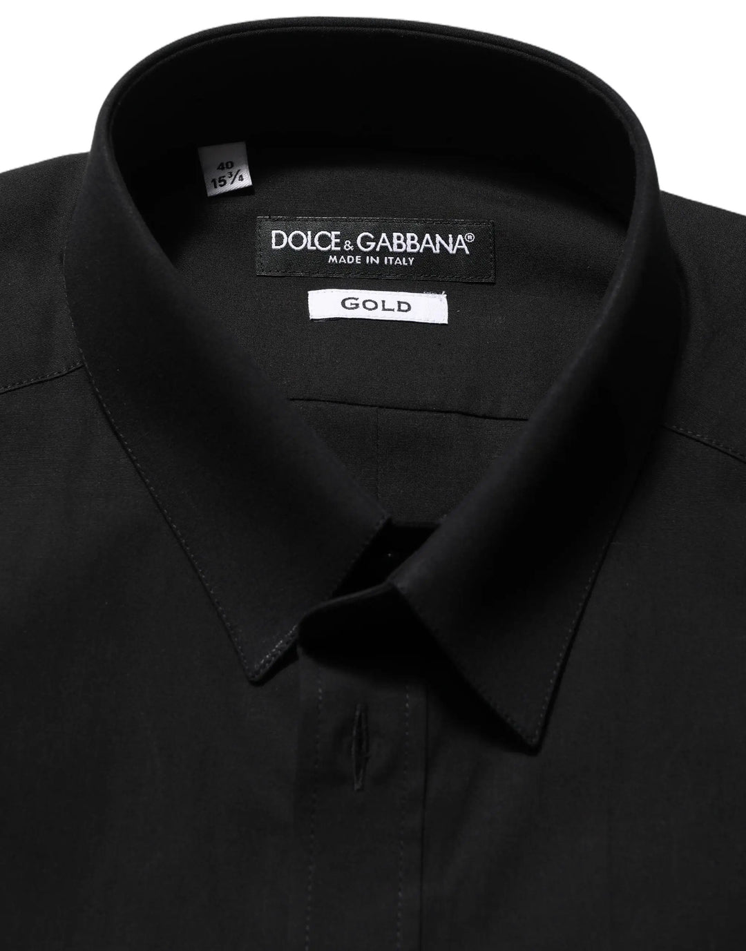 Dolce &amp; Gabbana Sample Sale | Dolce &amp; Gabbana Black Cotton Stretch GOLD Fit Dress Shirt - | Designer outlet