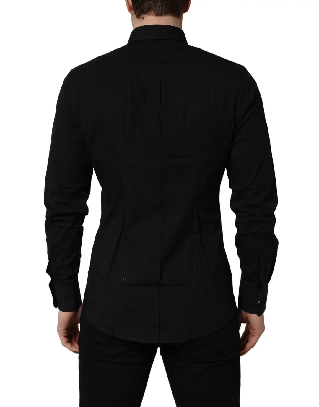Dolce &amp; Gabbana Sample Sale | Dolce &amp; Gabbana Black Cotton Stretch GOLD Fit Dress Shirt - | Designer outlet