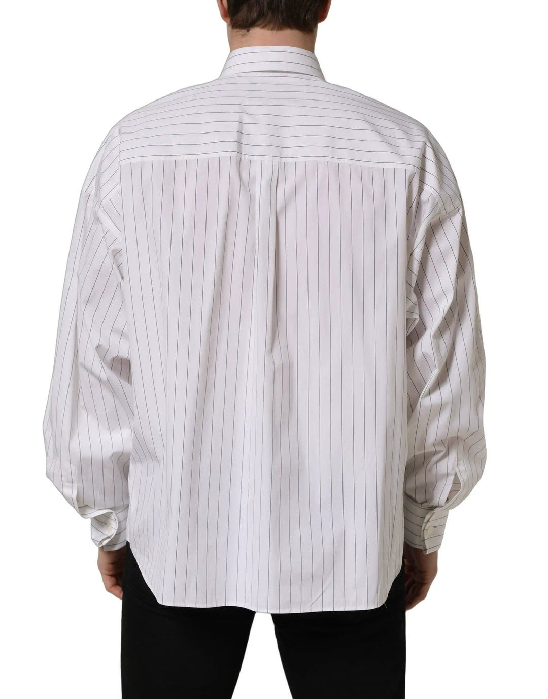 Dolce &amp; Gabbana Sample Sale | Dolce &amp; Gabbana White Stripes Cotton Men Formal Dress Shirt - | Designer outlet