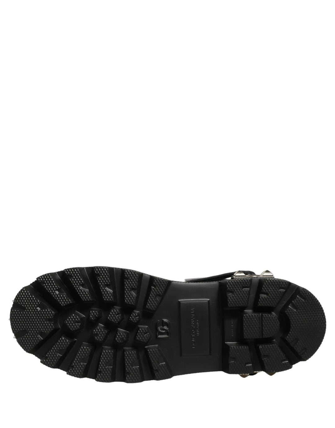 Dolce &amp; Gabbana Black Stud Platform Combat High Boots Shoes