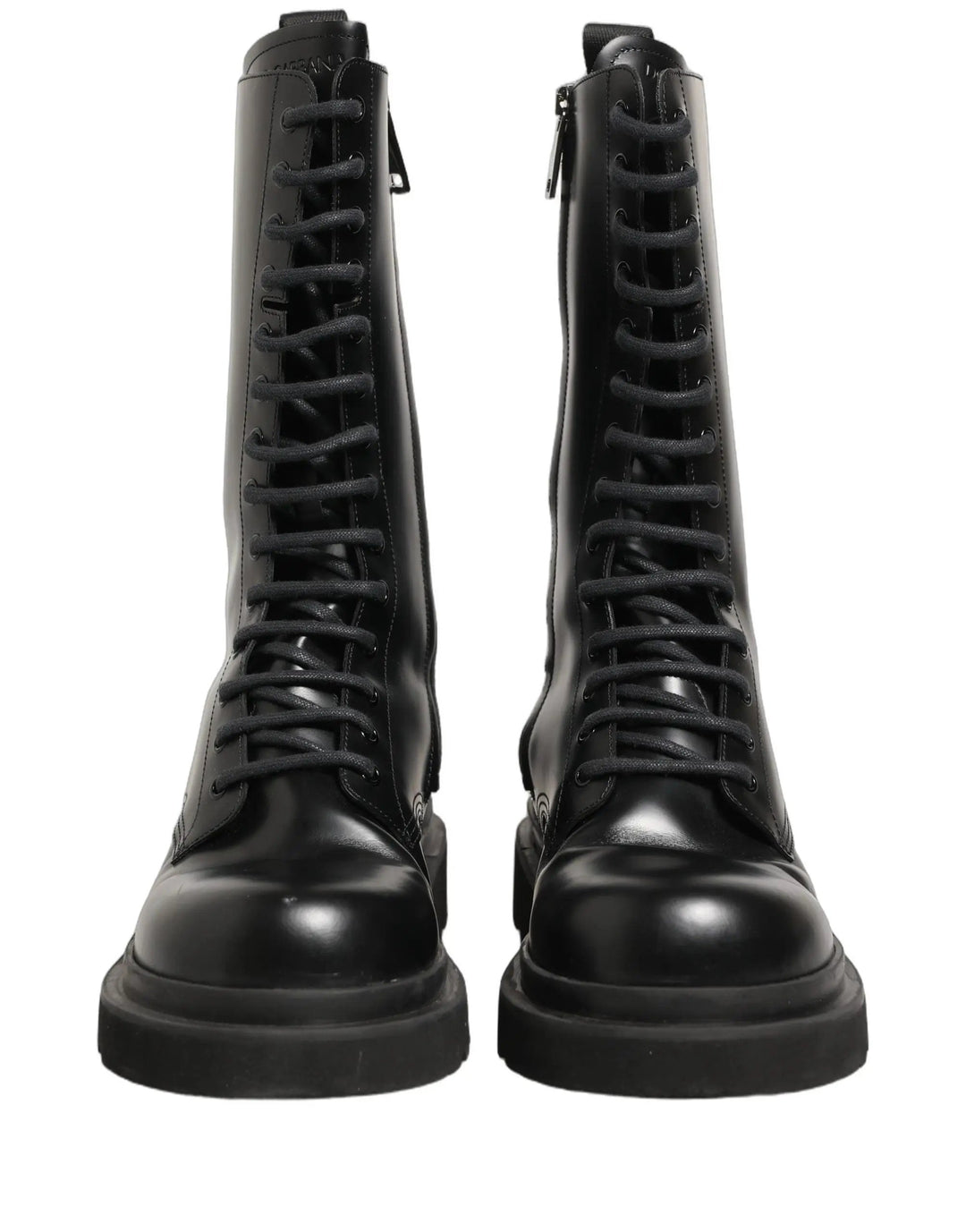 Dolce &amp; Gabbana Sample Sale | Dolce &amp; Gabbana Black Leather Lace Up Men Combat Boots Shoes - | Designer outlet