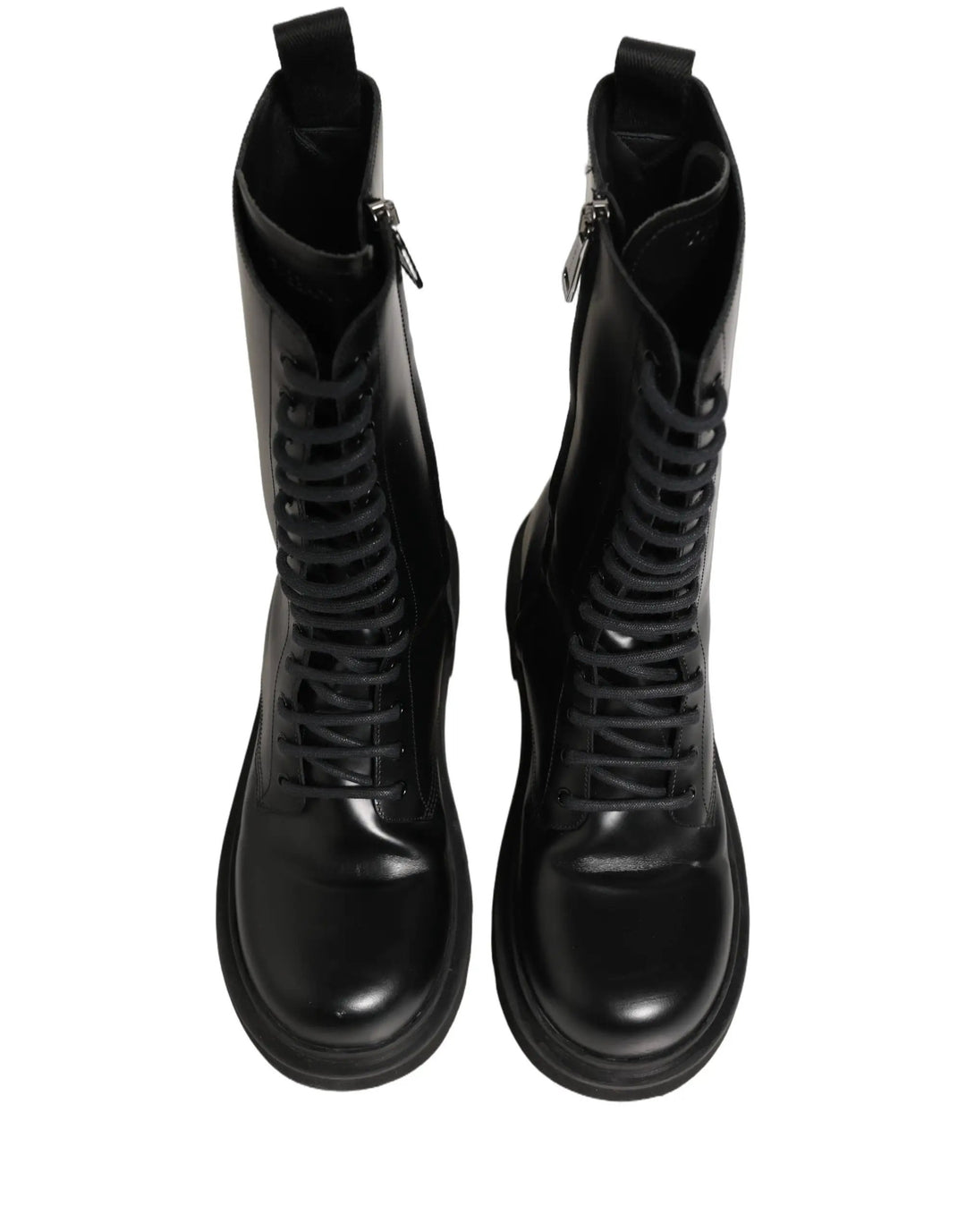 Dolce &amp; Gabbana Sample Sale | Dolce &amp; Gabbana Black Leather Lace Up Men Combat Boots Shoes - | Designer outlet