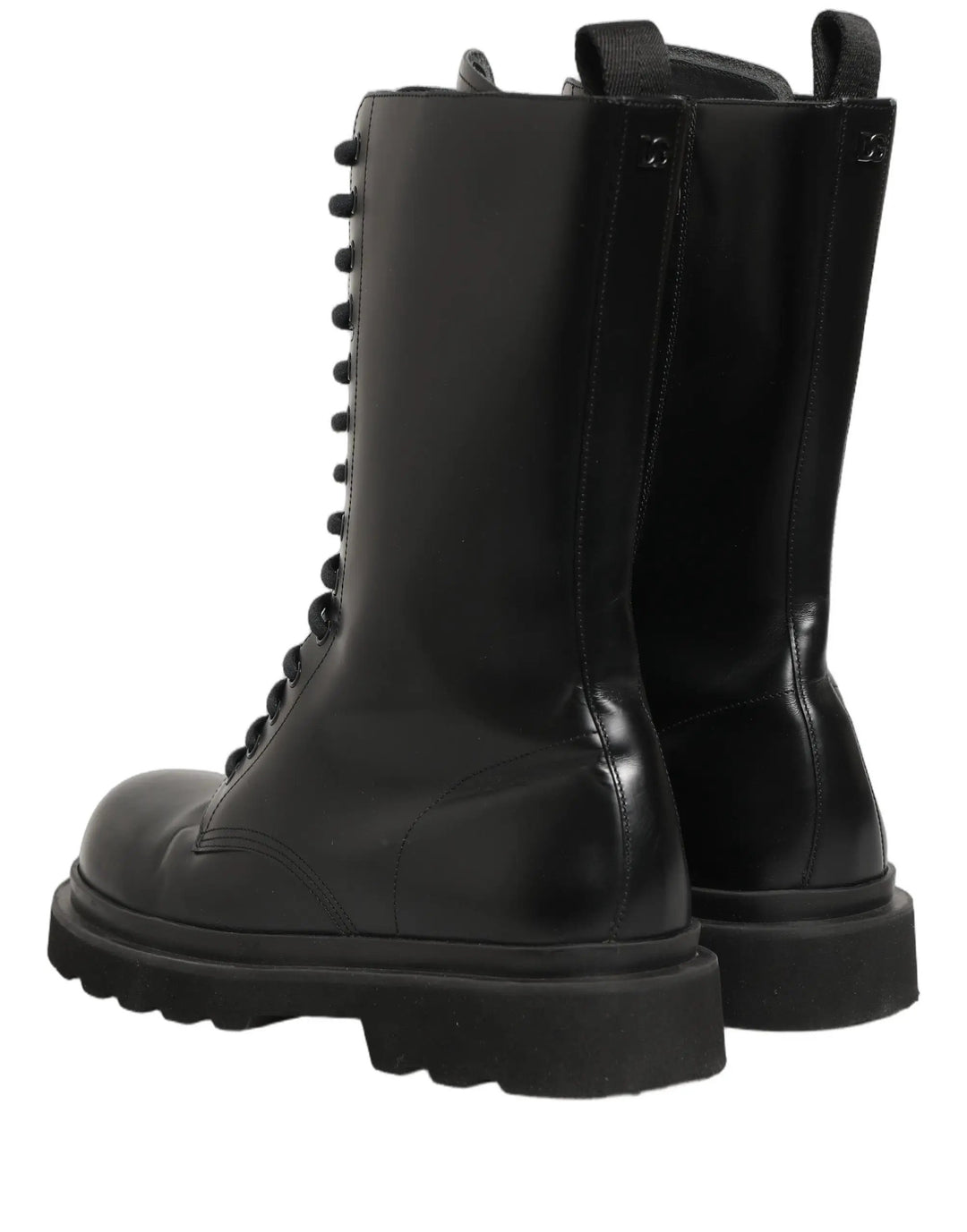Dolce &amp; Gabbana Sample Sale | Dolce &amp; Gabbana Black Leather Lace Up Men Combat Boots Shoes - | Designer outlet