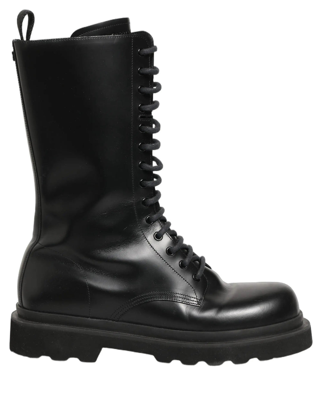 Dolce &amp; Gabbana Sample Sale | Dolce &amp; Gabbana Black Leather Lace Up Men Combat Boots Shoes - | Designer outlet