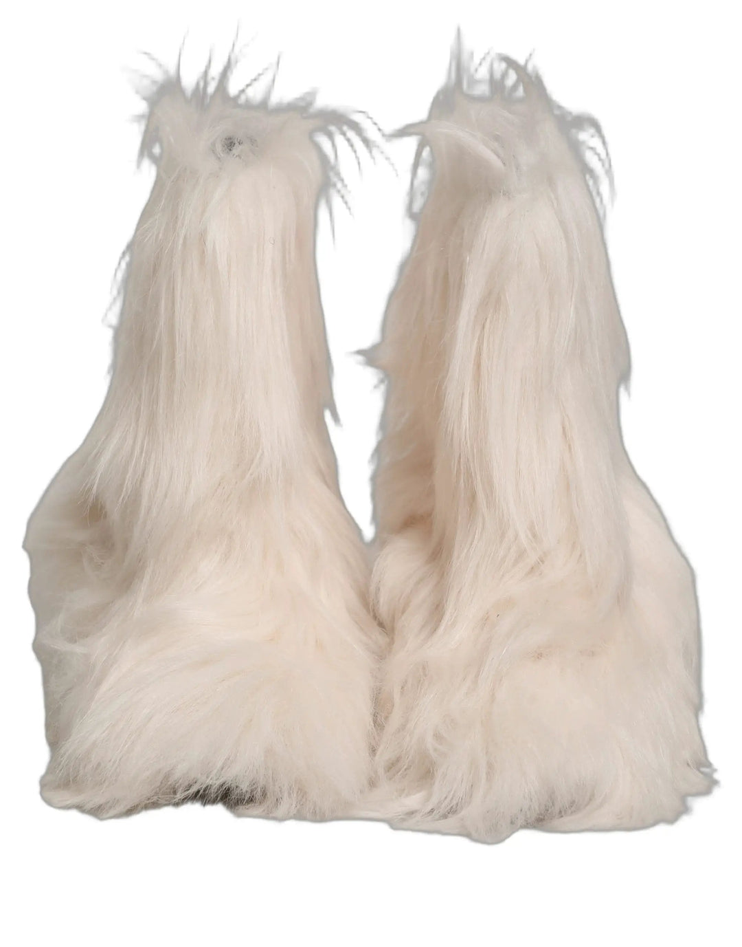 Dolce &amp; Gabbana Sample Sale | Dolce &amp; Gabbana White Faux Fur Mid Calf Men Boots Shoes - | Designer outlet