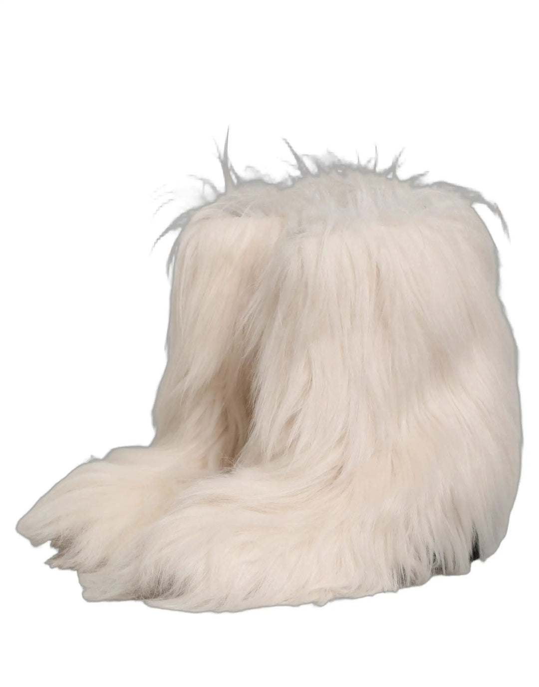 Dolce &amp; Gabbana Sample Sale | Dolce &amp; Gabbana White Faux Fur Mid Calf Men Boots Shoes - | Designer outlet