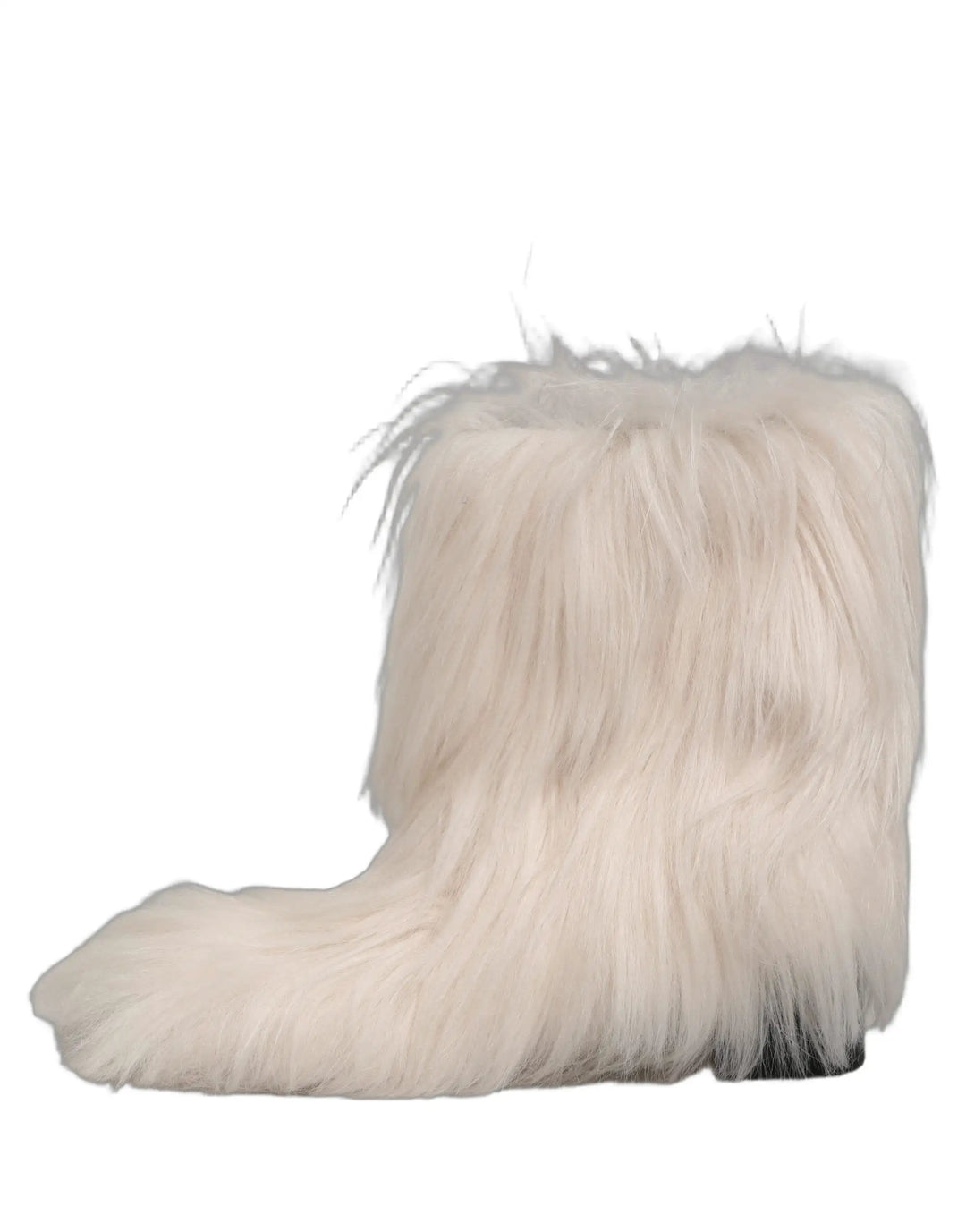 Dolce &amp; Gabbana Sample Sale | Dolce &amp; Gabbana White Faux Fur Mid Calf Men Boots Shoes - | Designer outlet