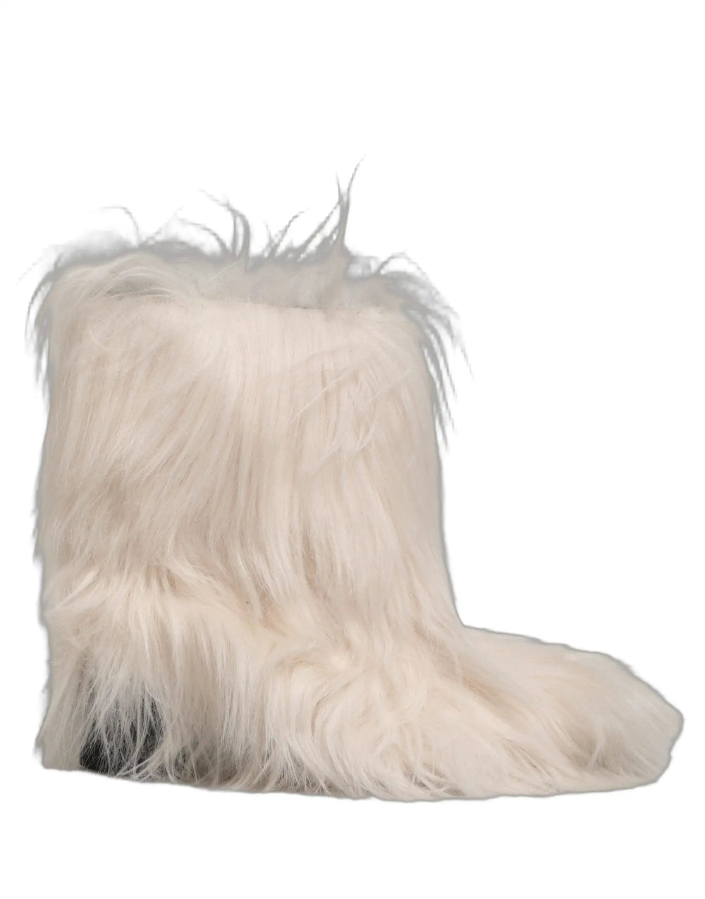 Dolce & Gabbana Sample Sale | Dolce & Gabbana White Faux Fur Mid Calf Men Boots Shoes - | Designer outlet