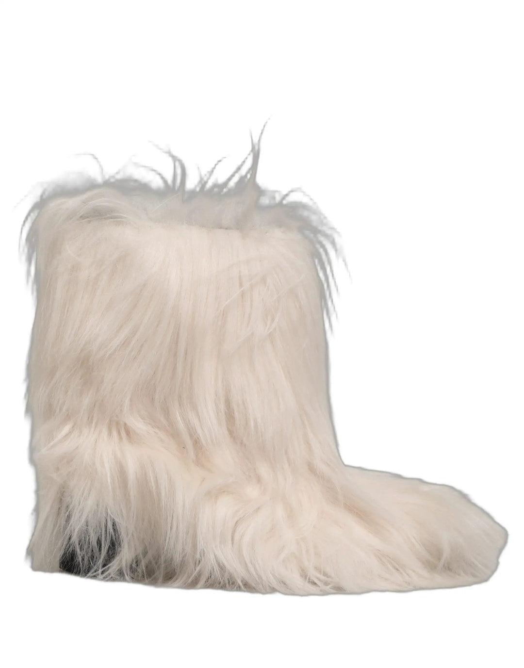 Dolce & Gabbana Sample Sale | Dolce & Gabbana White Faux Fur Mid Calf Men Boots Shoes - | Designer outlet