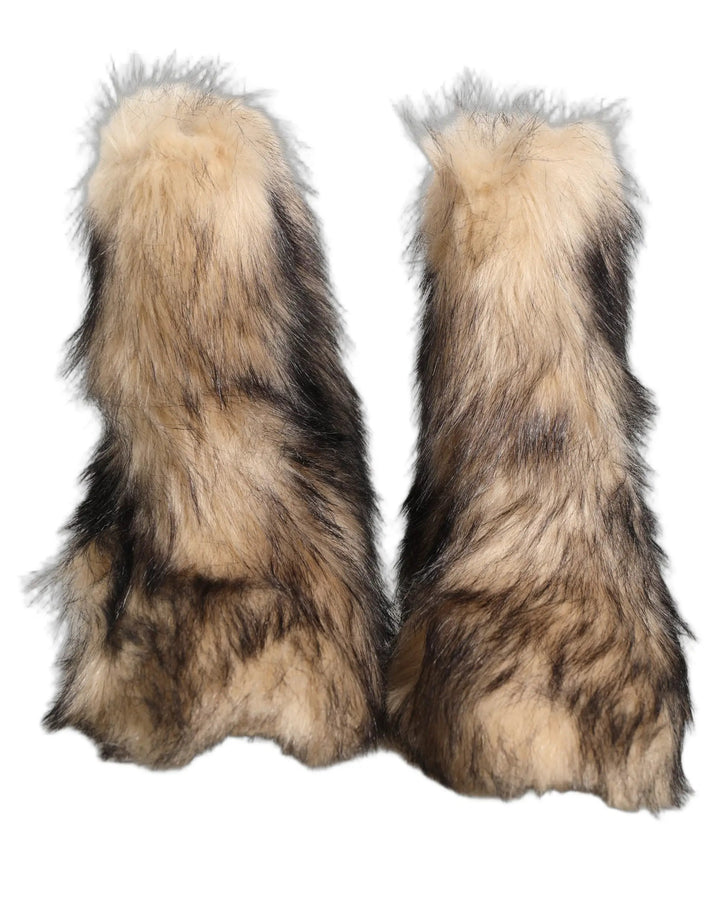 Dolce &amp; Gabbana Sample Sale | Dolce &amp; Gabbana Brown Faux Fur Mid Calf Men Boots Shoes - | Designer outlet