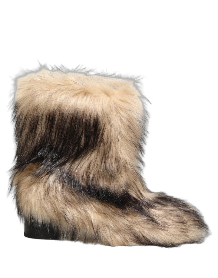 Dolce &amp; Gabbana Sample Sale | Dolce &amp; Gabbana Brown Faux Fur Mid Calf Men Boots Shoes - | Designer outlet