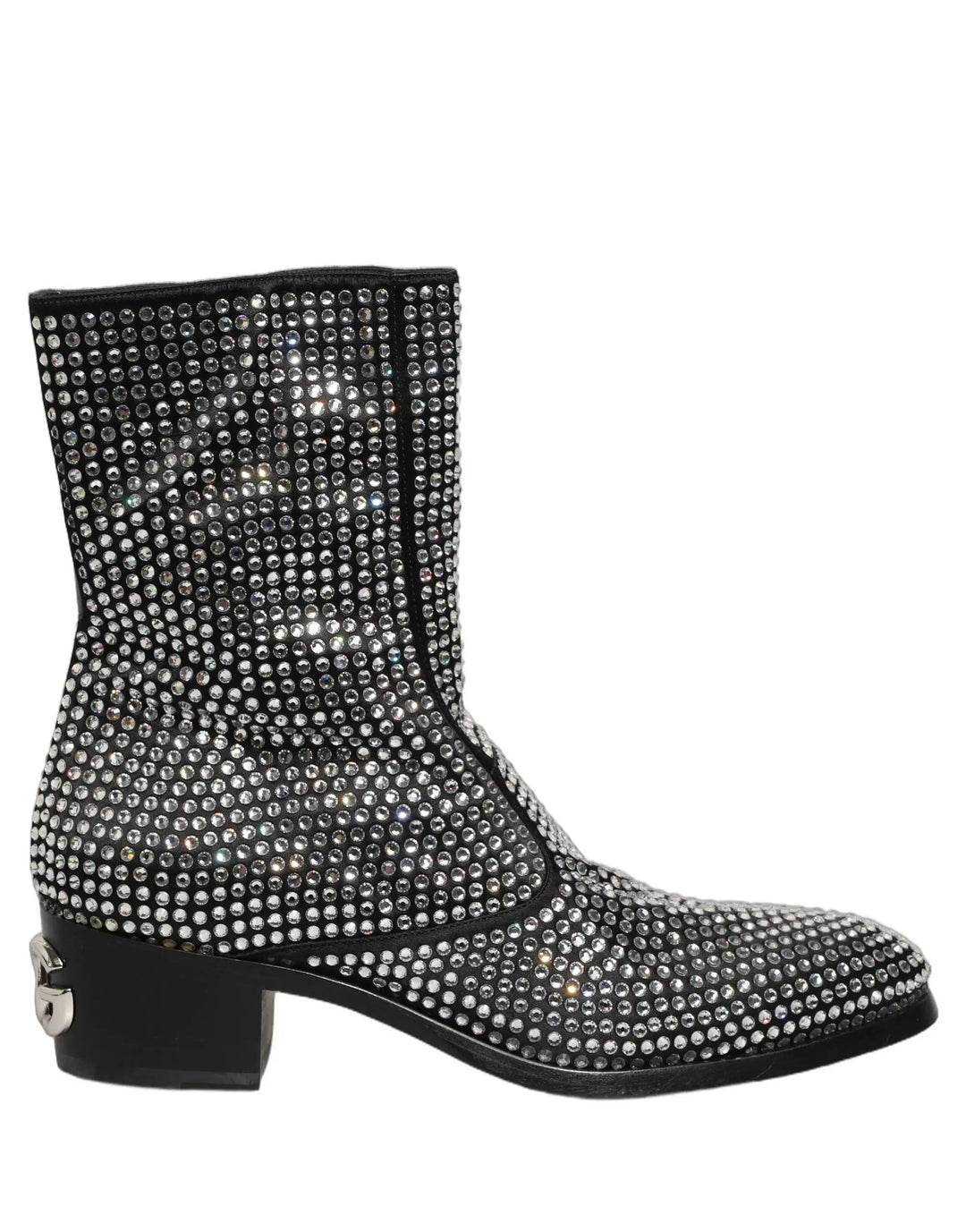 Dolce & Gabbana Sample Sale | Dolce & Gabbana Black Crystal Embellished Ankle Boots Shoes - | Designer outlet
