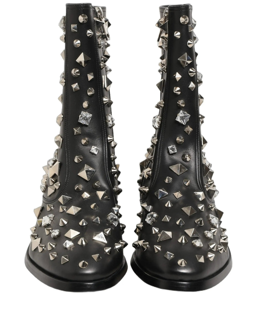 Dolce &amp; Gabbana Sample Sale | Dolce &amp; Gabbana Black Crystal Embellished Short Boots Shoes - | Designer outlet