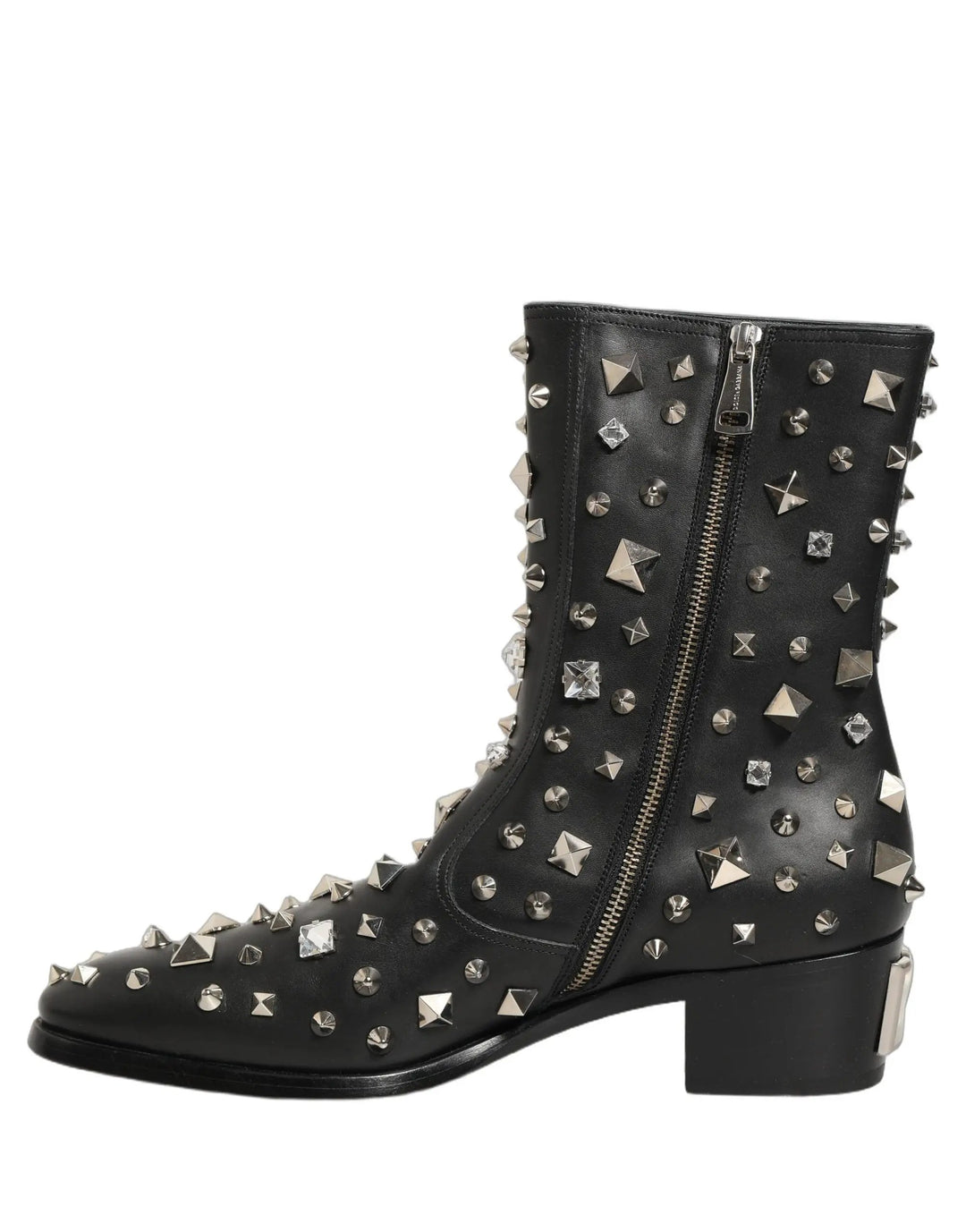 Dolce &amp; Gabbana Sample Sale | Dolce &amp; Gabbana Black Crystal Embellished Short Boots Shoes - | Designer outlet
